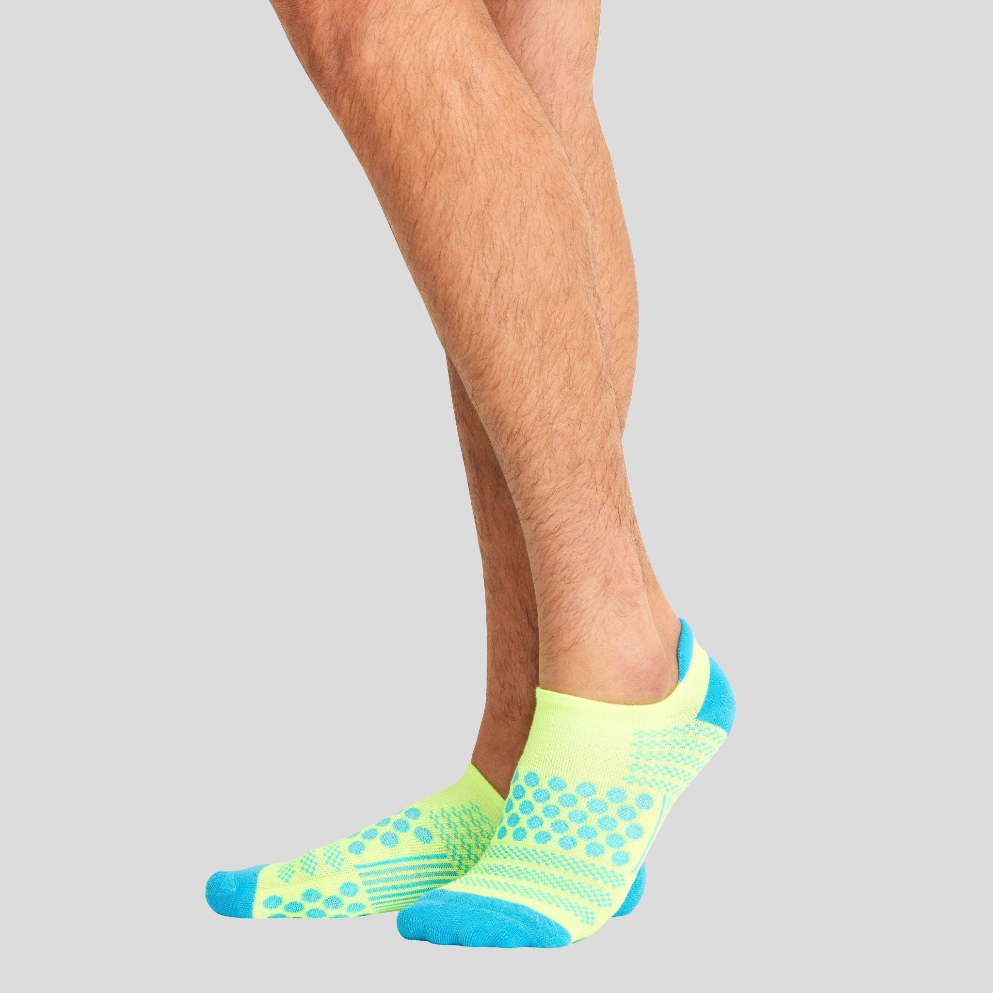 Hustle Athletic Ankle Sock | Hyper Yellow/Turquoise
