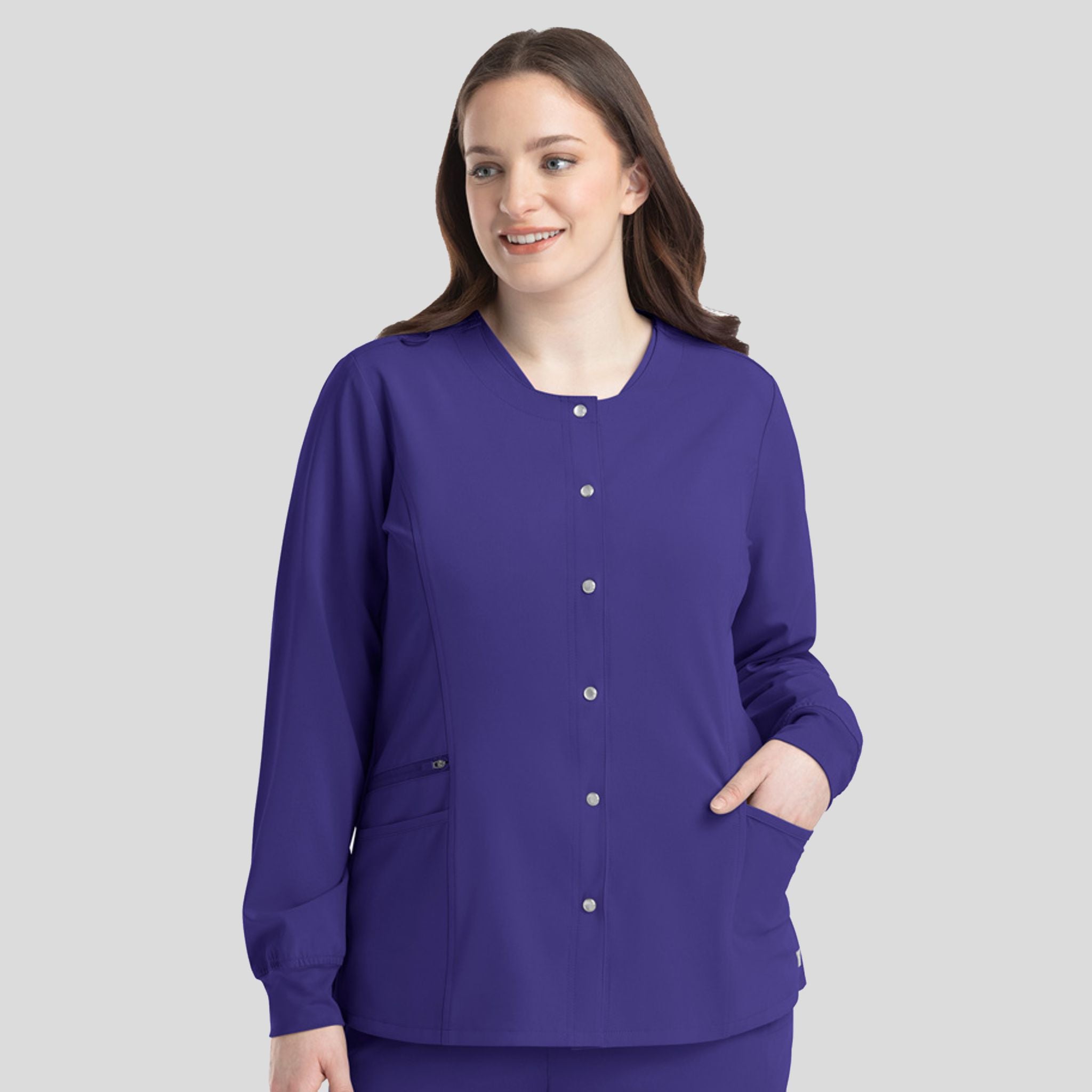Womenโs Snap Jacket | Grape