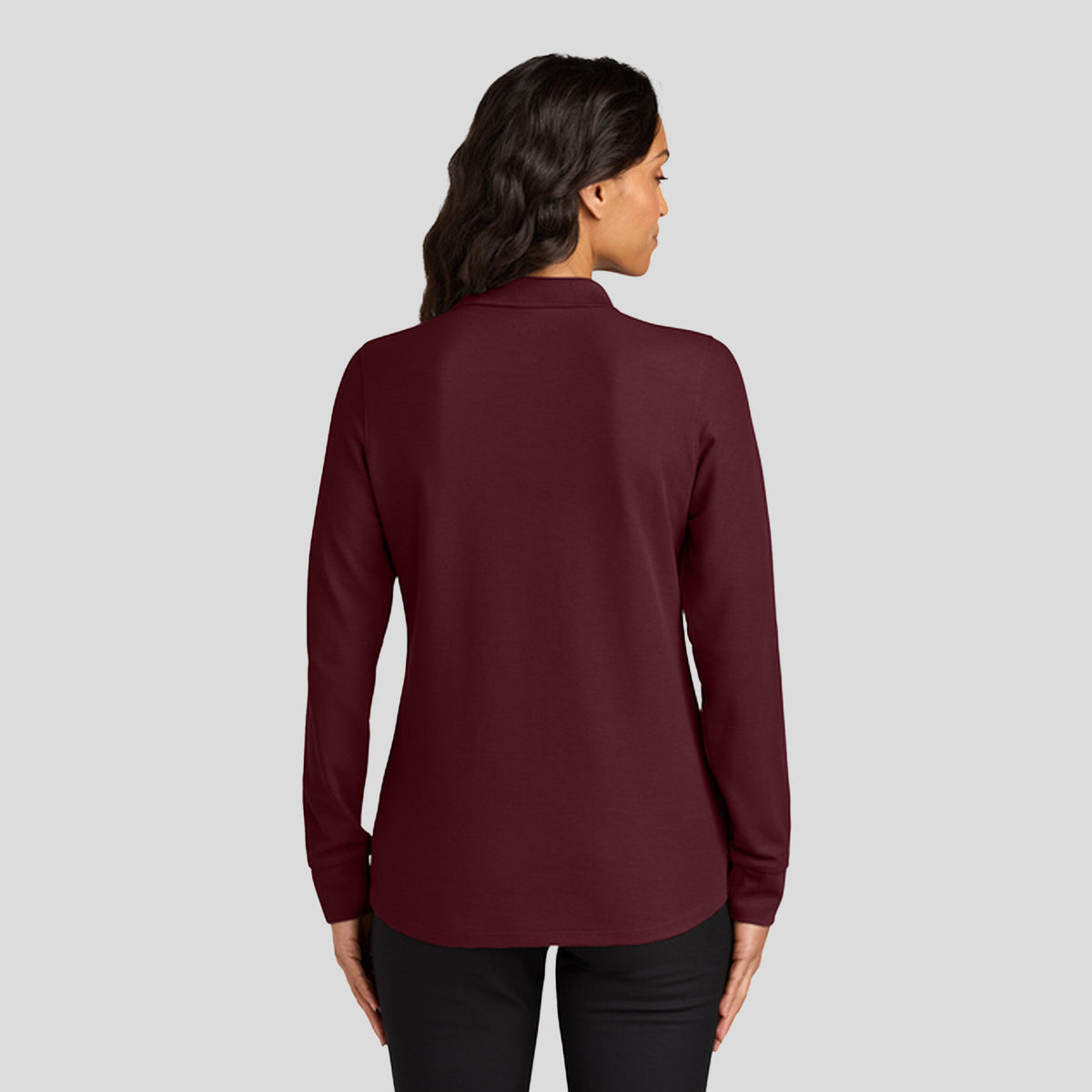 Womenβs Wearever Signature Pique Long Sleeve Polo | Burgundy