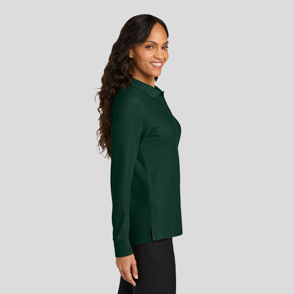 Womenβs Wearever Signature Pique Long Sleeve Polo | Dark Green