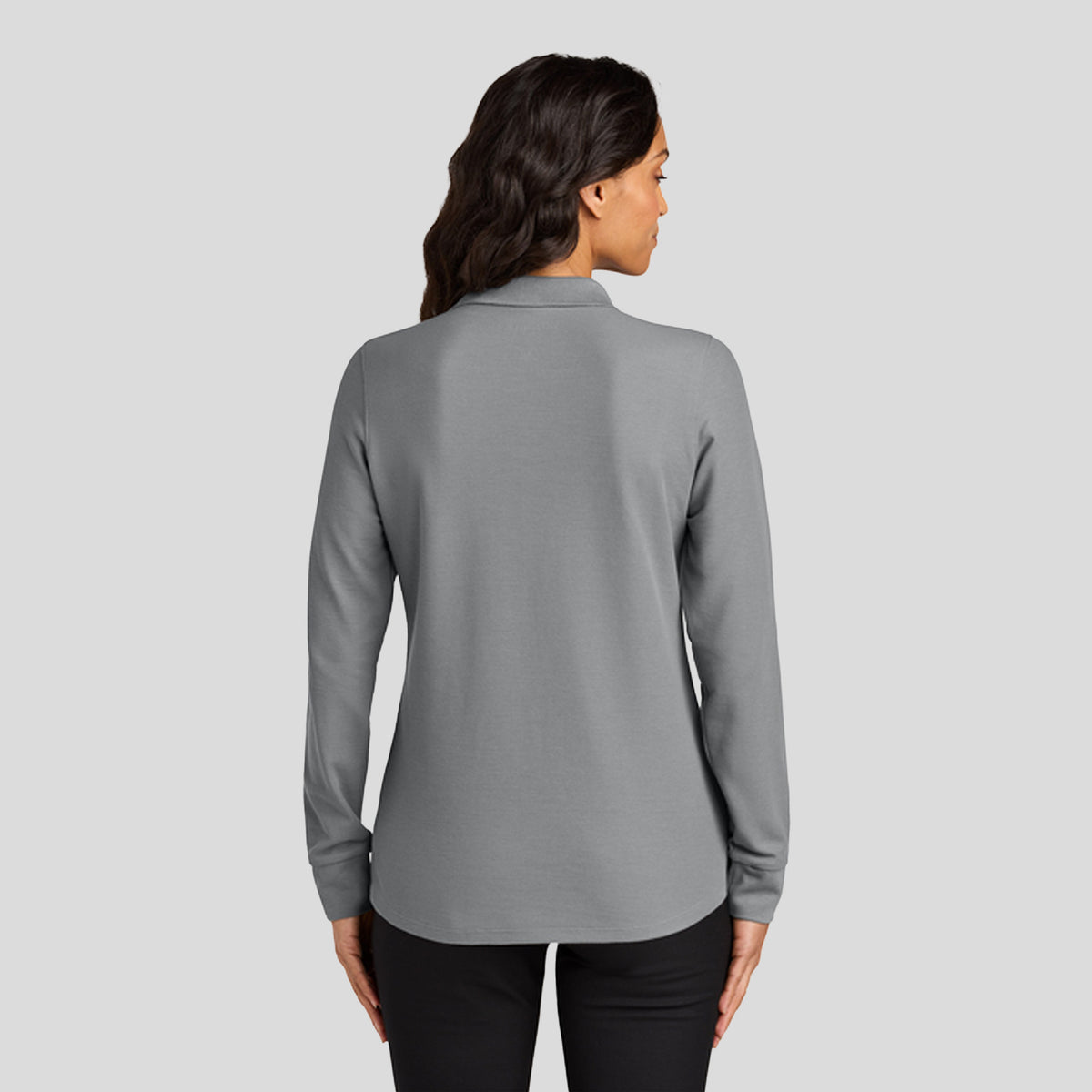 Womenβs Wearever Signature Pique Long Sleeve Polo | Gusty Grey