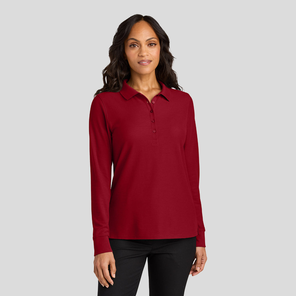 Womenβs Wearever Signature Pique Long Sleeve Polo | Rich Red
