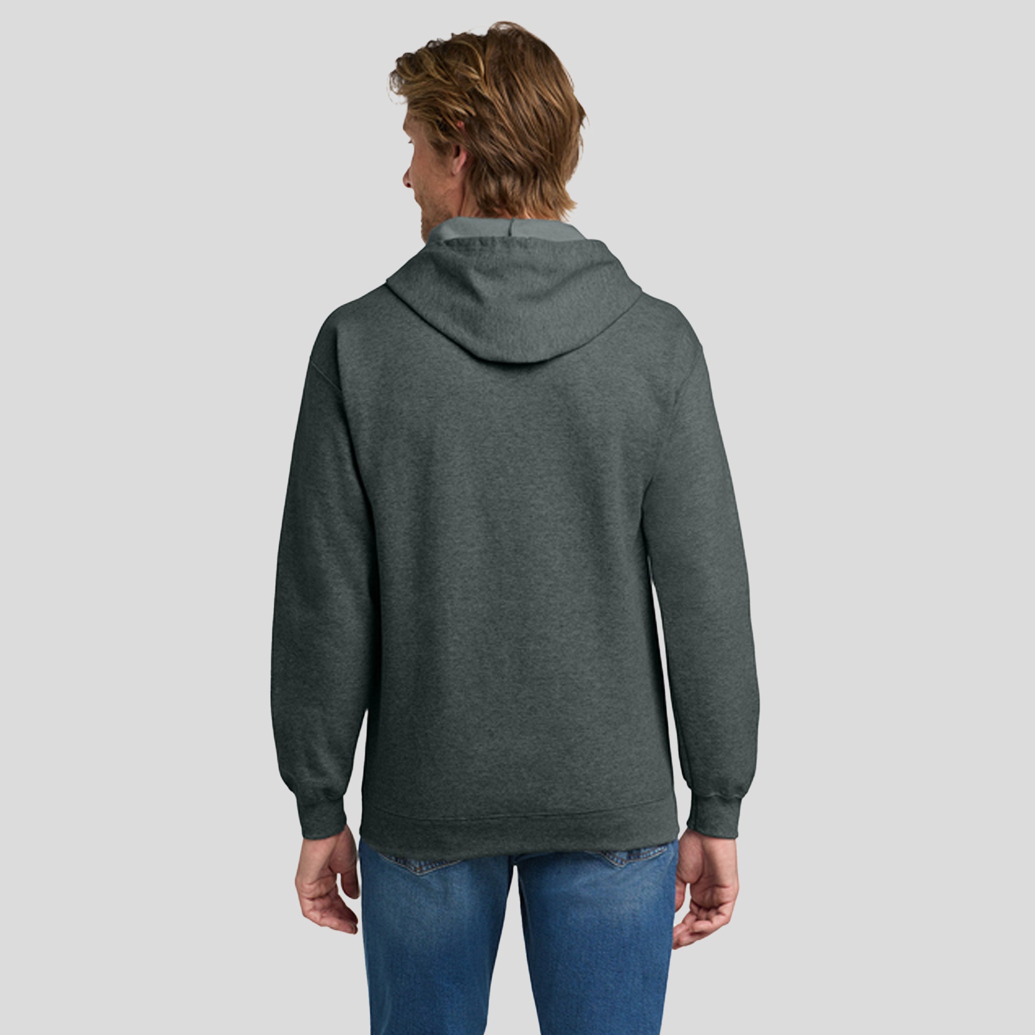 Heavy Blendβ’ Full-Zip Hooded Sweatshirt | Dark Heather Grey