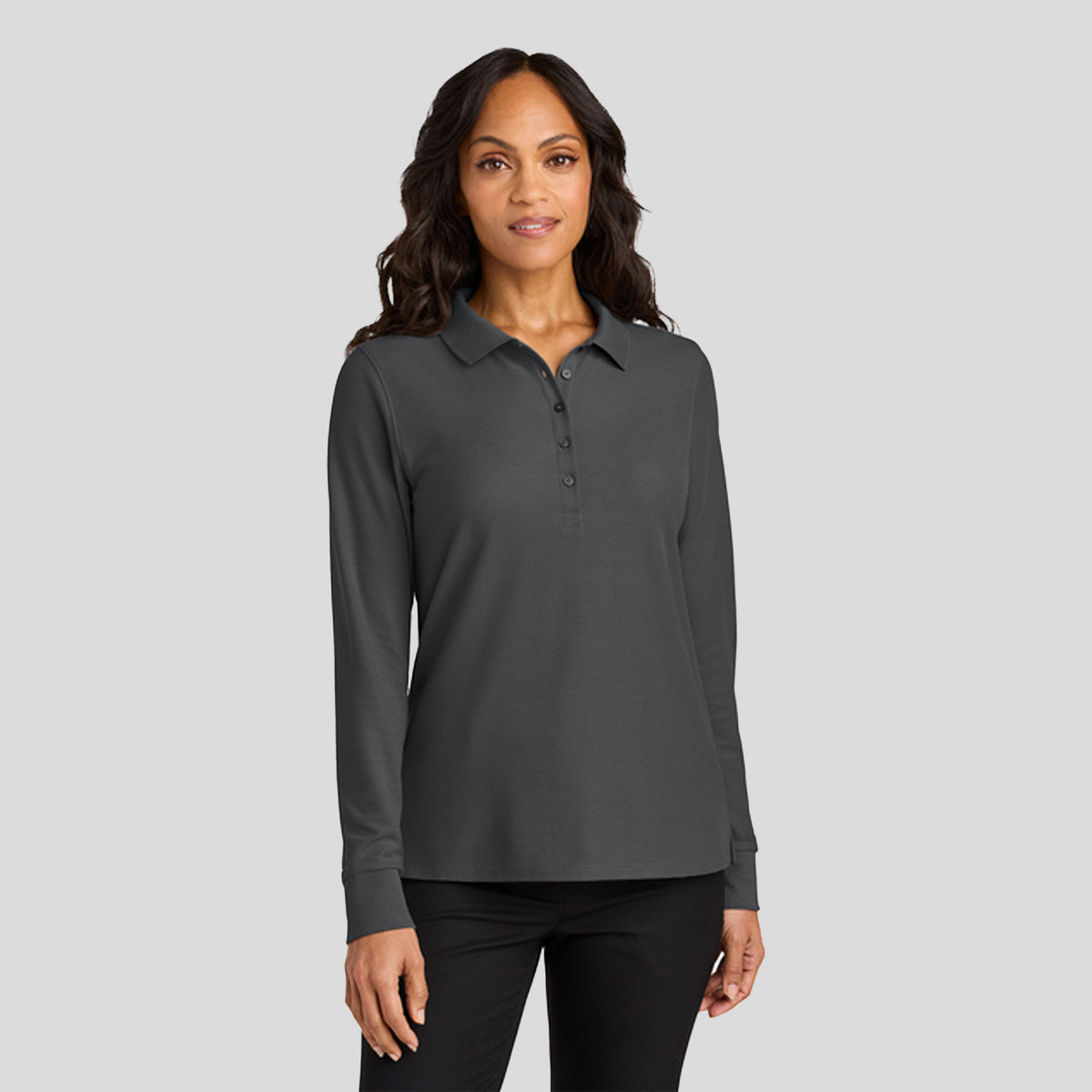 Women’s Wearever Signature Pique Long Sleeve Polo | Storm Grey
