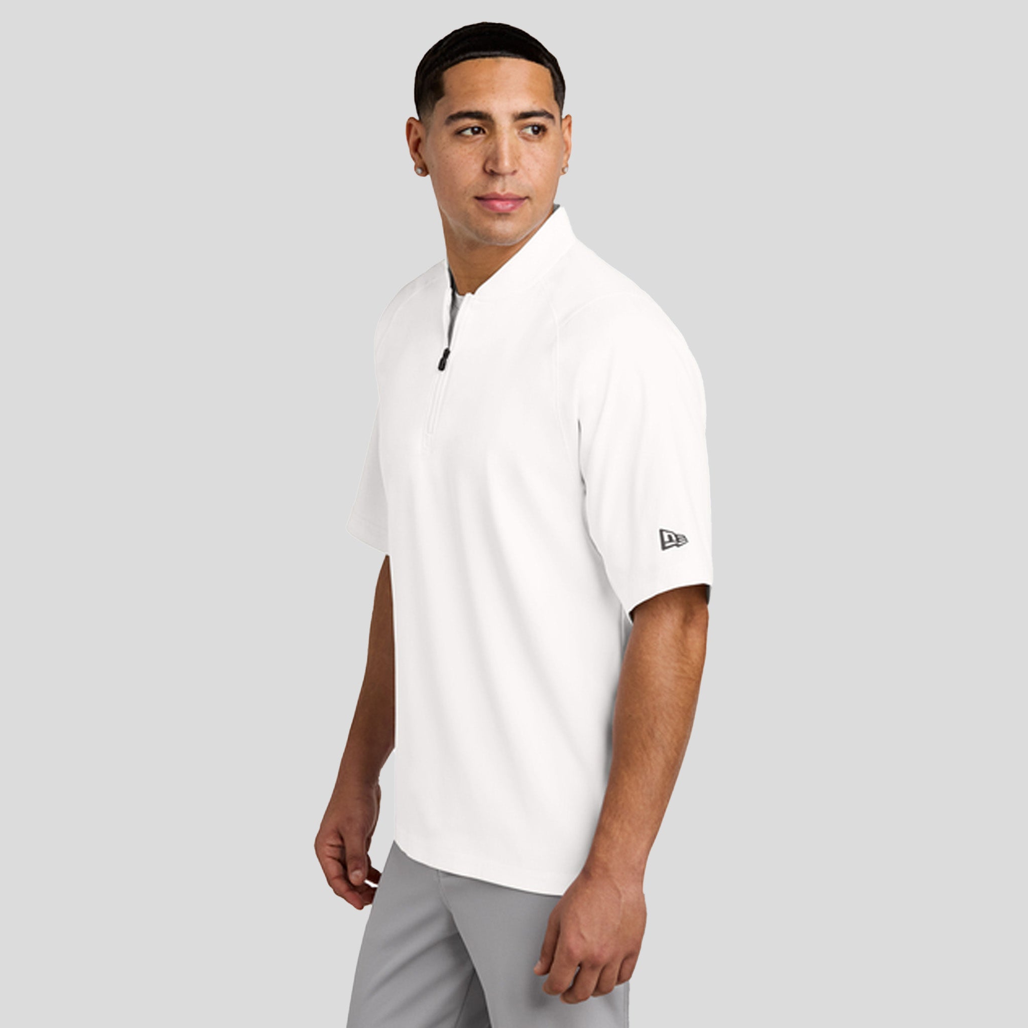 Cage Short Sleeve 1/4-Zip Jacket | White